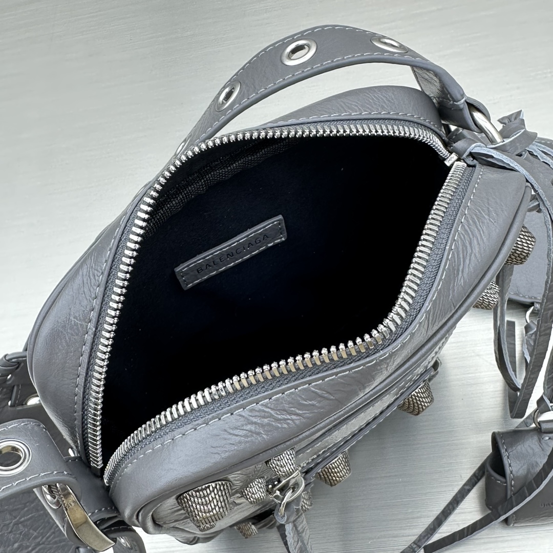 Ba1en*iaga Le Cagole Crossbody Bag Black/Grey For Women‎ 7.8in/19.8cm