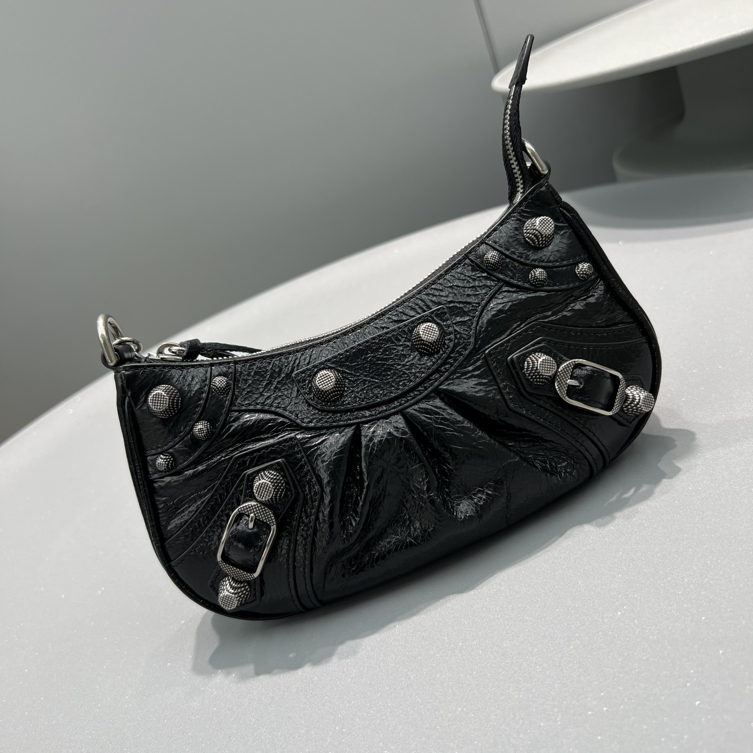 Ba1en*iaga Le Cagole Mini Bag Black/White/Pink For Women‎ 8.2in/20.8cm 6958141VG9Y1000