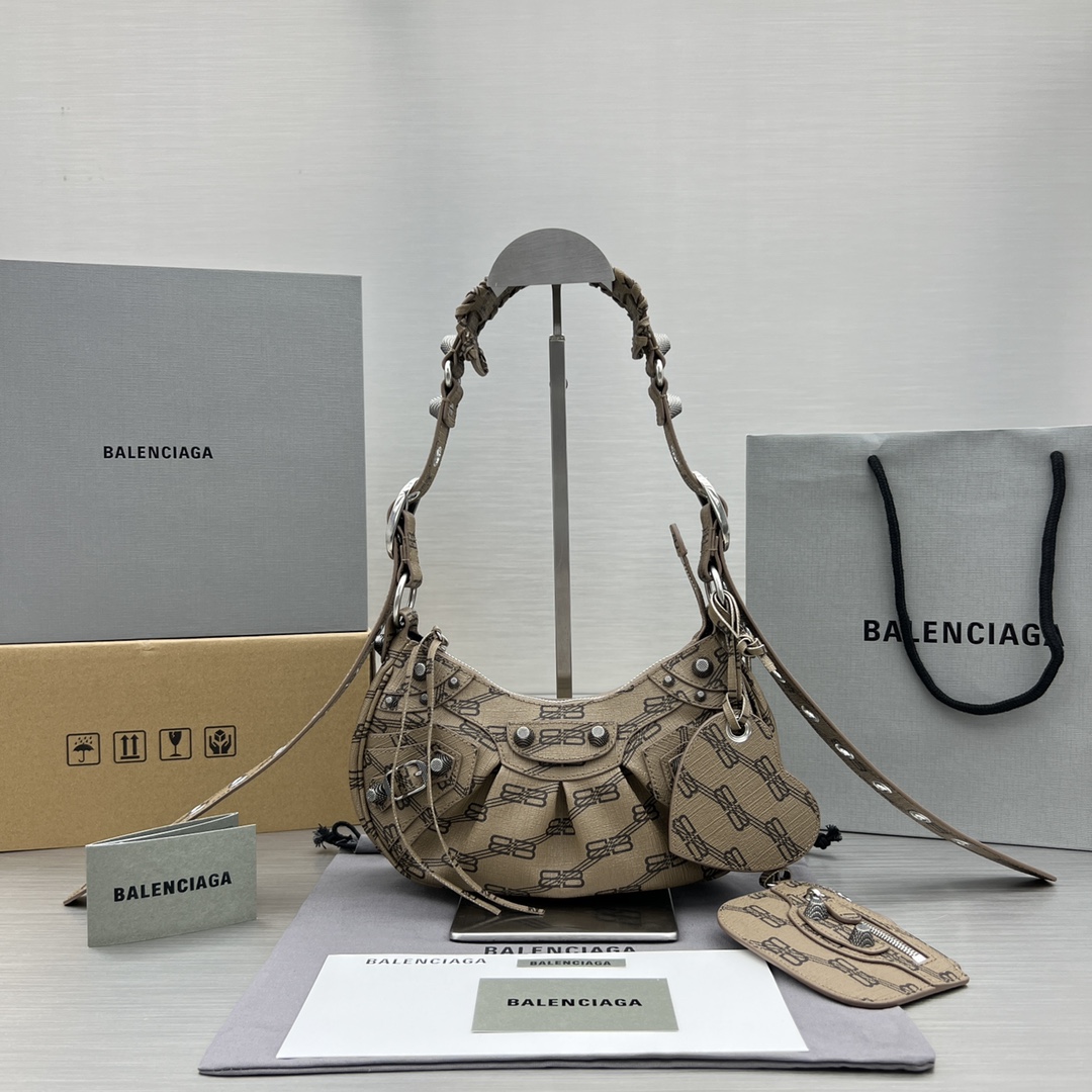 Ba1en*iaga Le Cagole XS Shoulder Bag Blue/Caramel For Women‎ 10.2in/25.9cm
