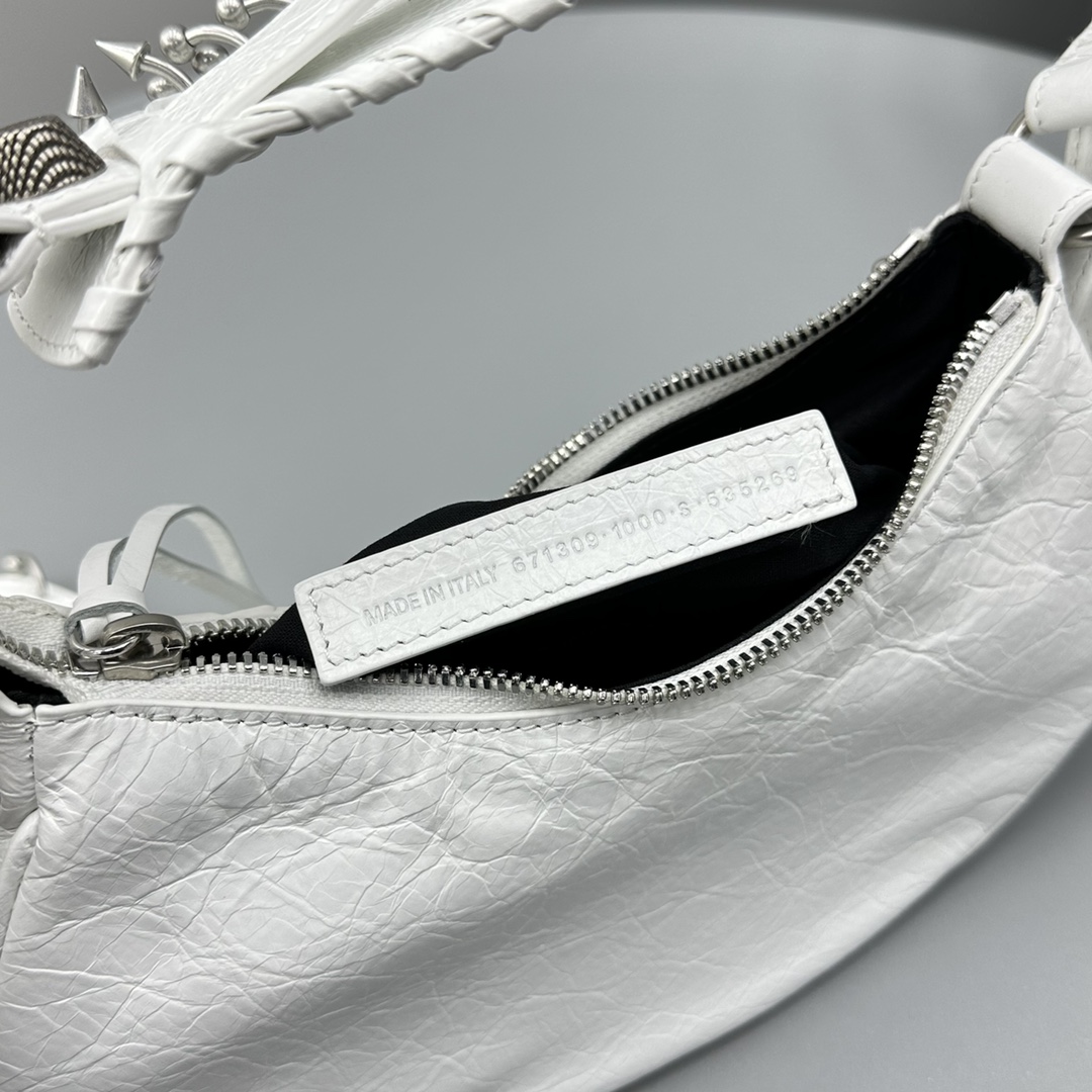 Ba1en*iaga Le Cagole XS Shoulder Bag Black/White For Women‎ 10.2in/26cm 671309210G81000
