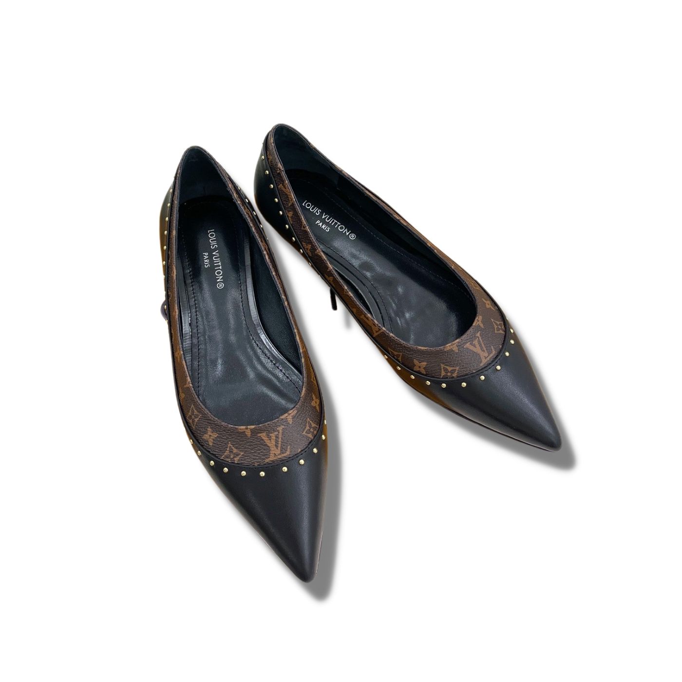 L0vis Vvtt0n Signature Flat Ballerina Black For Women 1AACKN