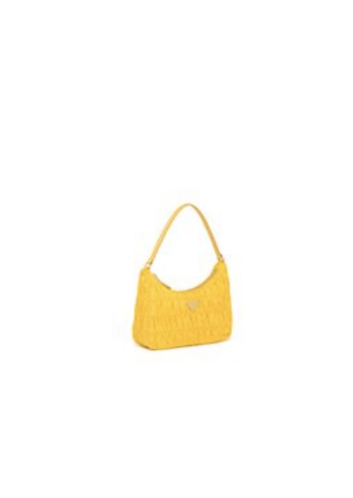 Pra*a Mini Bag Nylon and Saffiano Yellow in Nylon With Silver-tone For Women