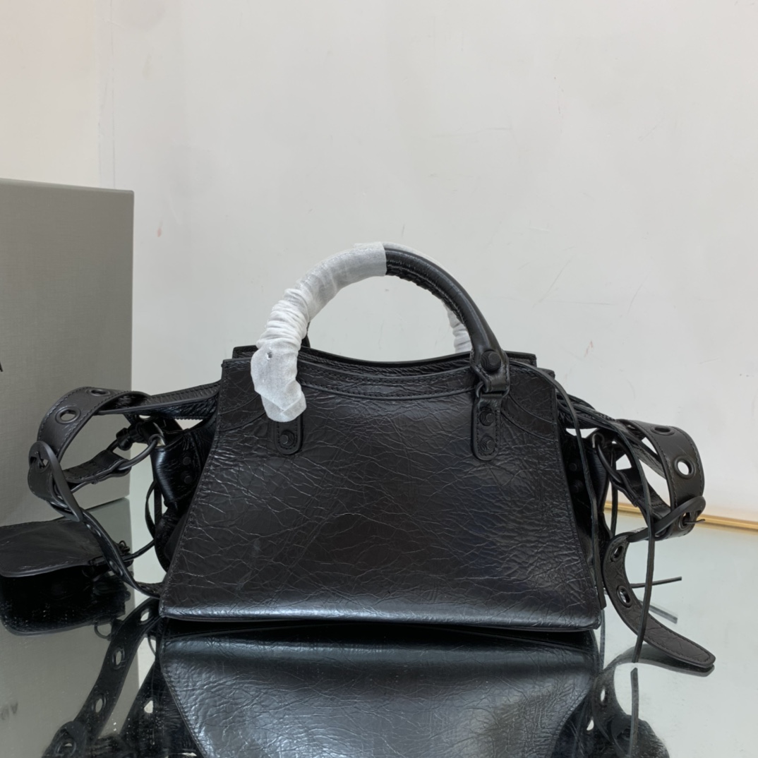 Ba1en*iaga Neo Cagole City Small Handbag Black/Silver For Women‎ 13in/33cm