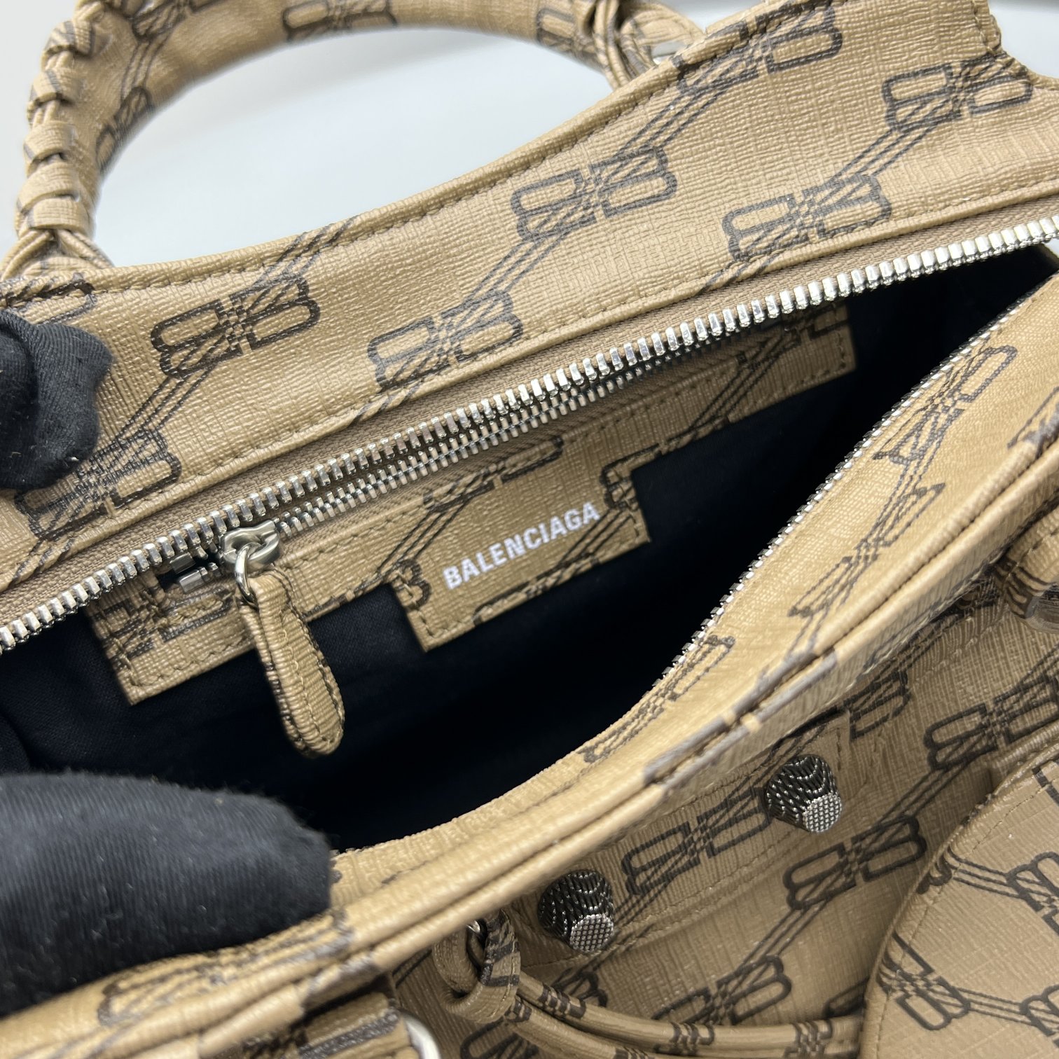 Ba1en*iaga Neo Cagole XS Handbag Blue/Caramel For Women‎ 10.2in/26cm