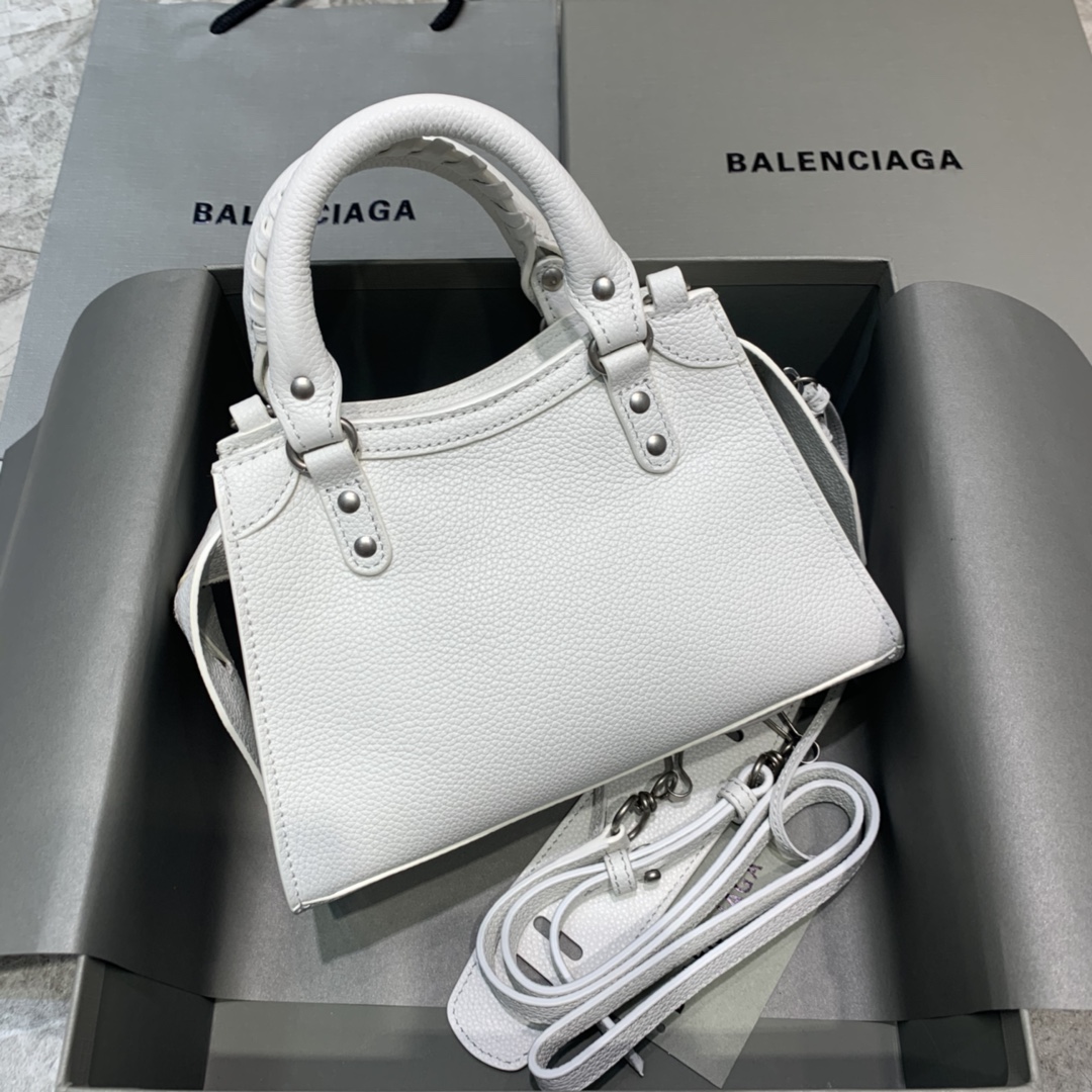 Ba1en*iaga Neo Classic Mini Handbag Black/White For Women‎ 8.6in/21.8cm