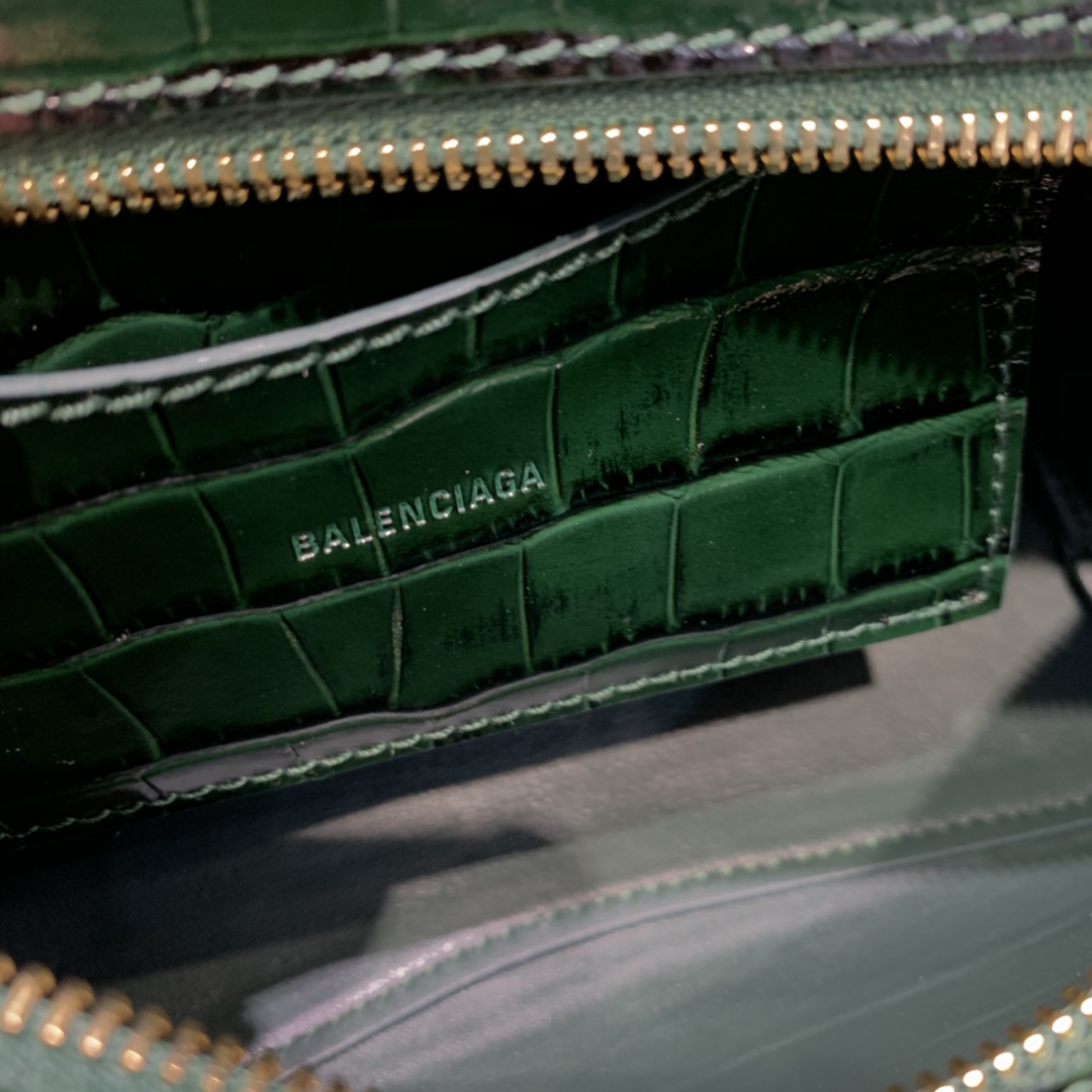 Ba1en*iaga Neo Classic Mini Handbag Black/Green For Women‎ 8.6in/21.8cm