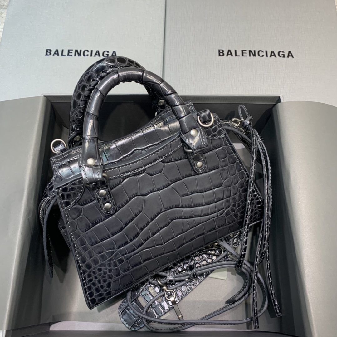 Ba1en*iaga Neo Classic Mini Handbag Black/Burgundy For Women‎ 8.6in/21.8cm