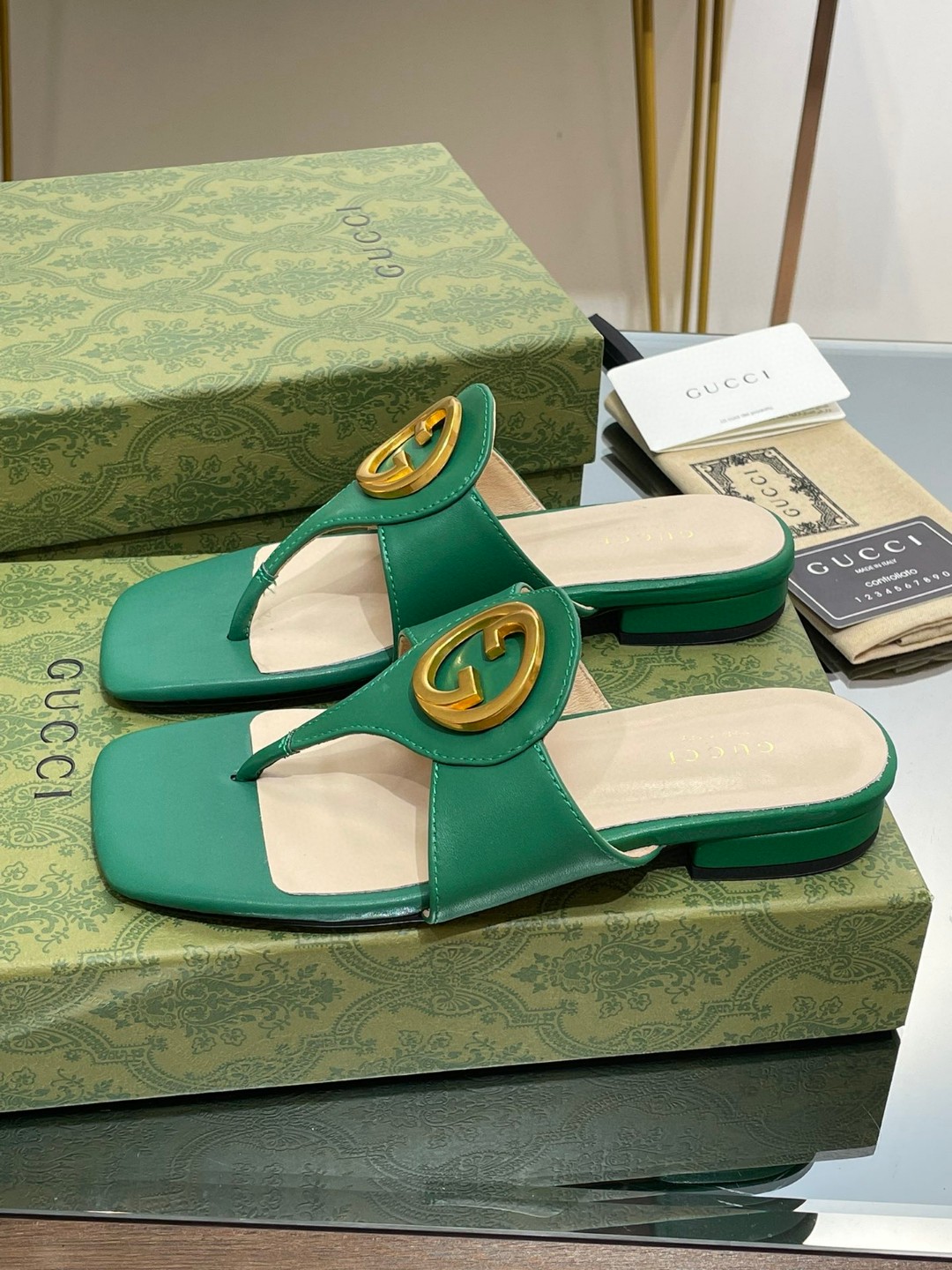 Gvc*1 Blondie Thong Sandal Green For Women ‎‎