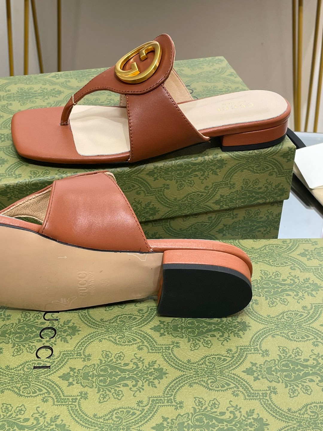 Gvc*1 Blondie Thong Sandal Brown For Women ‎‎