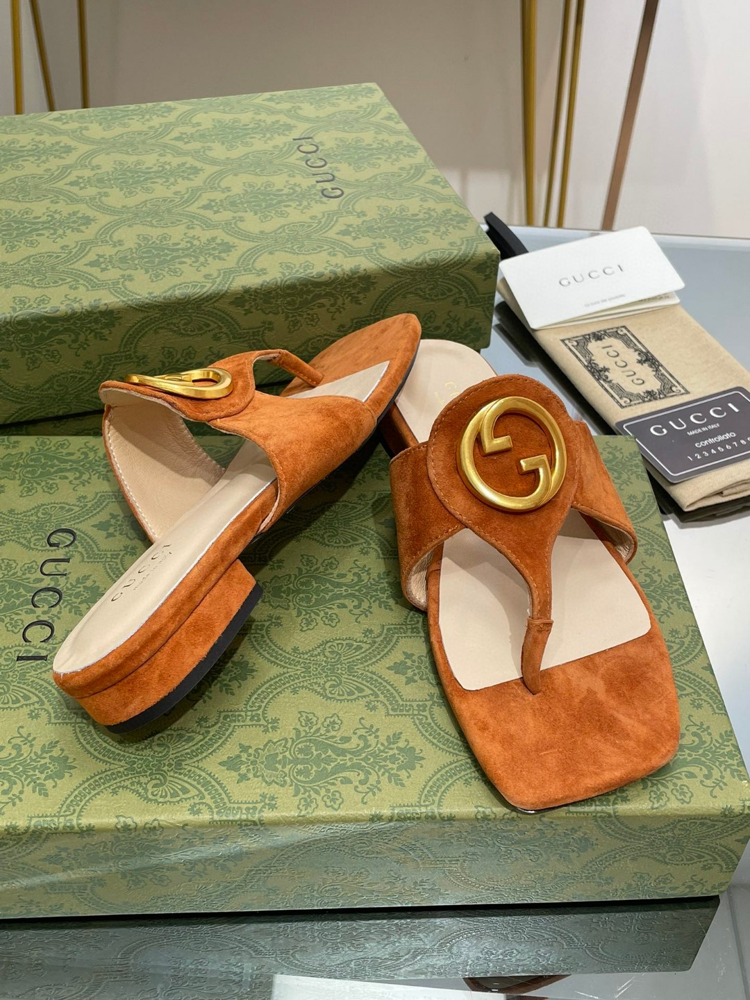 Gvc*1 Blondie Thong Sandal In Soft Brown For Women ‎‎