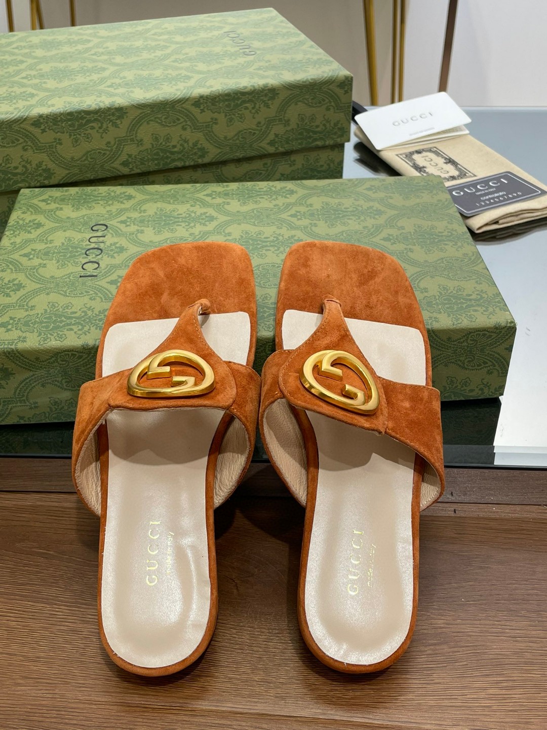 Gvc*1 Blondie Thong Sandal In Soft Brown For Women ‎‎