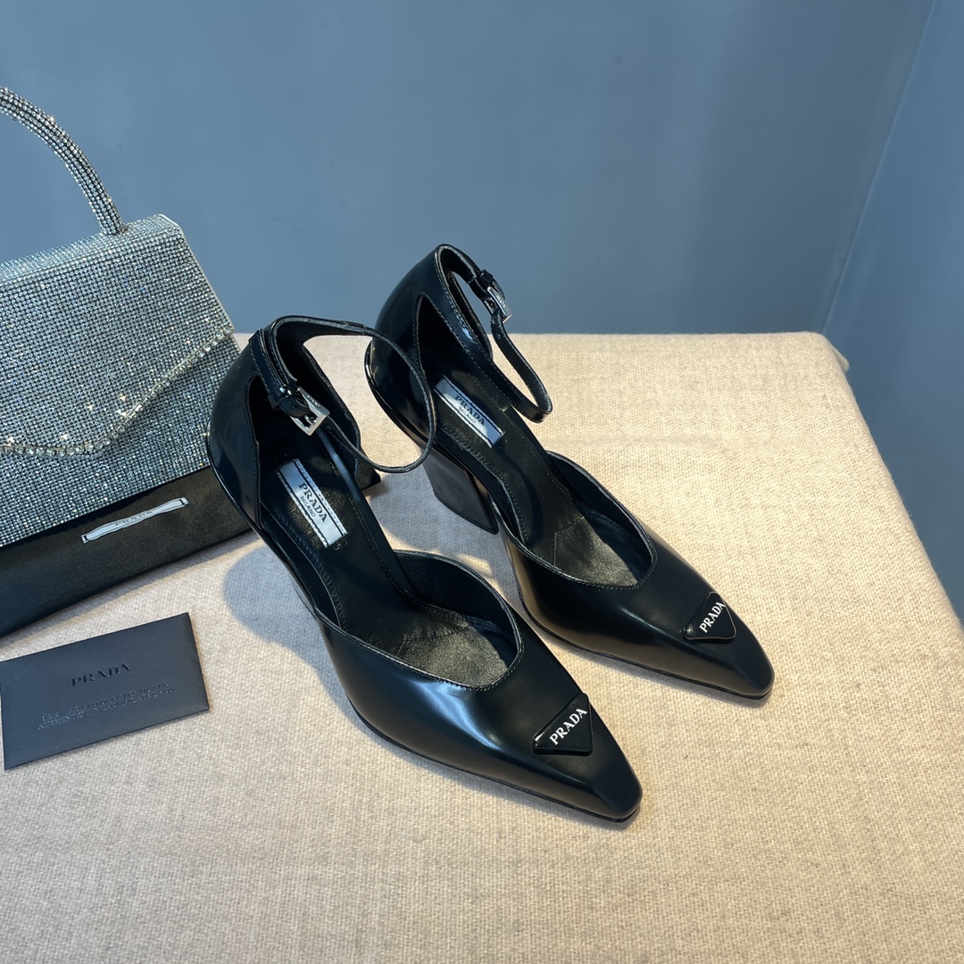Pra*a Brushed Pumps Black For Women 3.7 in/ 9.5cm 1I982M_055_F0002_F_A095
