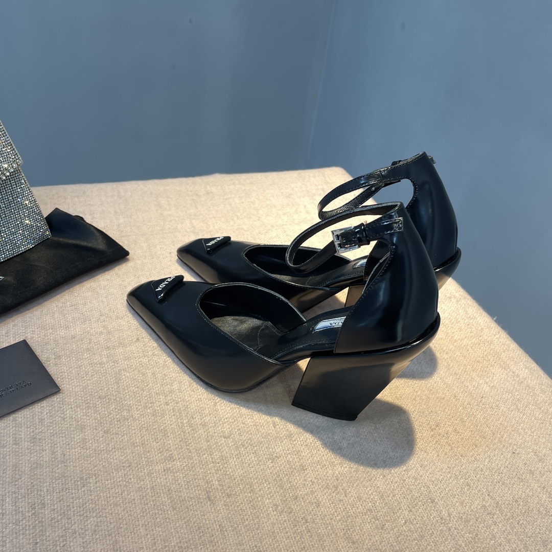Pra*a Brushed Pumps Black For Women 3.7 in/ 9.5cm 1I982M_055_F0002_F_A095