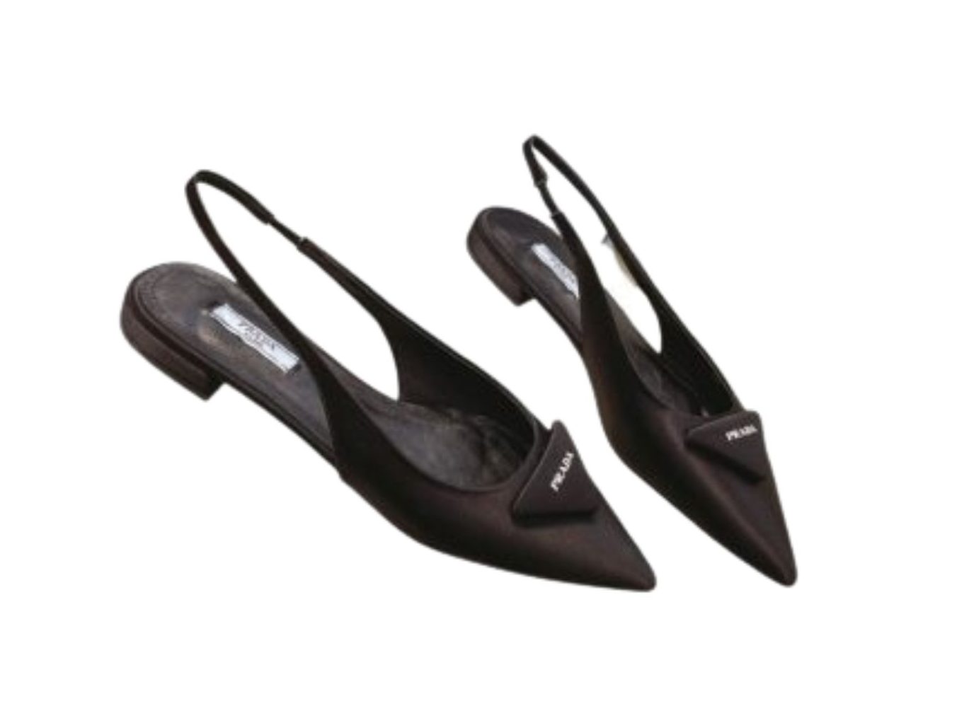 Pra*a Brushed Slingback Pumps Black For Women 0.4 in/ 1 cm