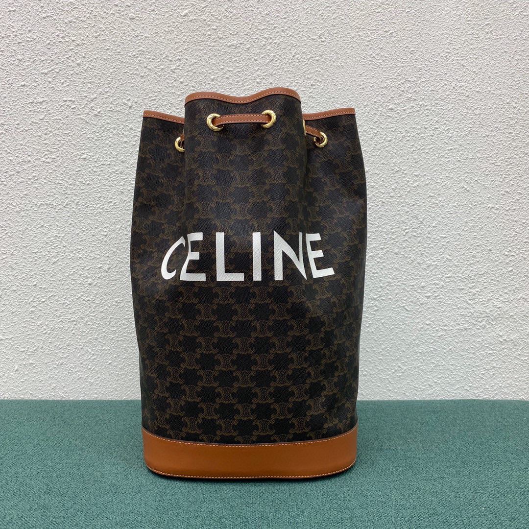 Ce1i*e Bucket In Trimophe Canvas Brown For Women‎ 9in/23cm