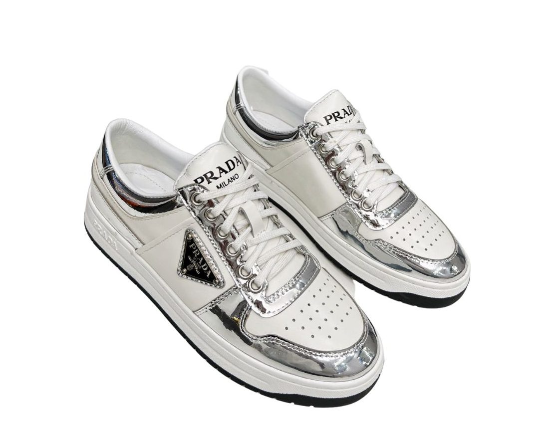 Pra*a Downtown Metallic Sneakers White For Women 1.2 in/ 3 cm
