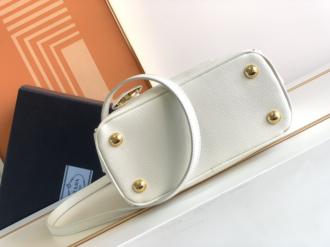 Pra*a Galleria Saffiano Mini Bag White/Beige/Blue/Dark Blue For Women 7.8 in / 20 cm 1BA906_NZV_F0009_V_EOM