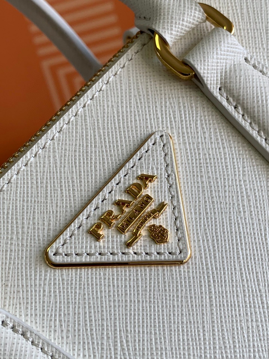 Pra*a Galleria Saffiano Mini Bag White/Beige/Blue/Dark Blue For Women 7.8 in / 20 cm 1BA906_NZV_F0009_V_EOM