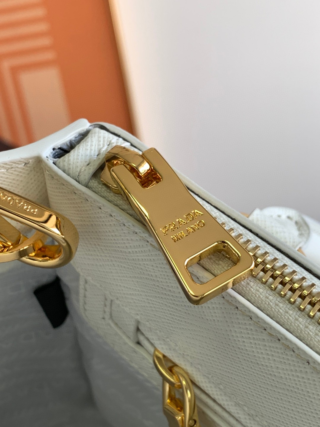 Pra*a Galleria Saffiano Mini Bag White/Beige/Blue/Dark Blue For Women 7.8 in / 20 cm 1BA906_NZV_F0009_V_EOM