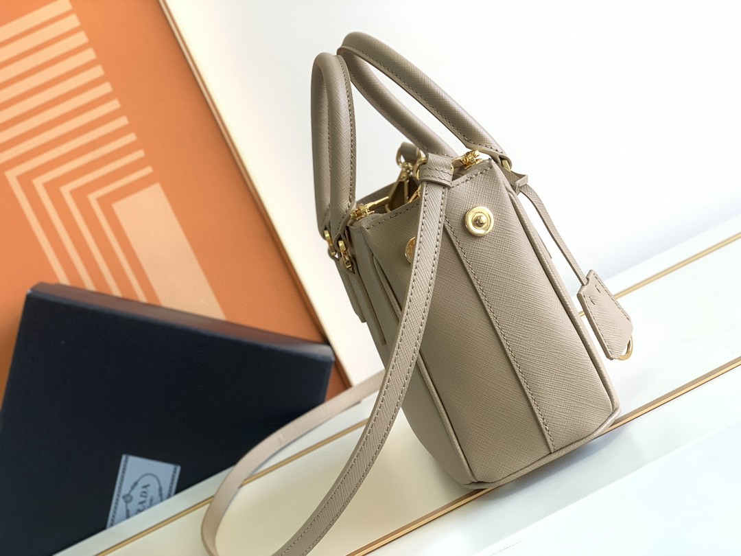 Pra*a Galleria Saffiano Mini Bag White/Beige/Blue/Dark Blue For Women 7.8 in / 20 cm 1BA906_NZV_F0009_V_EOM