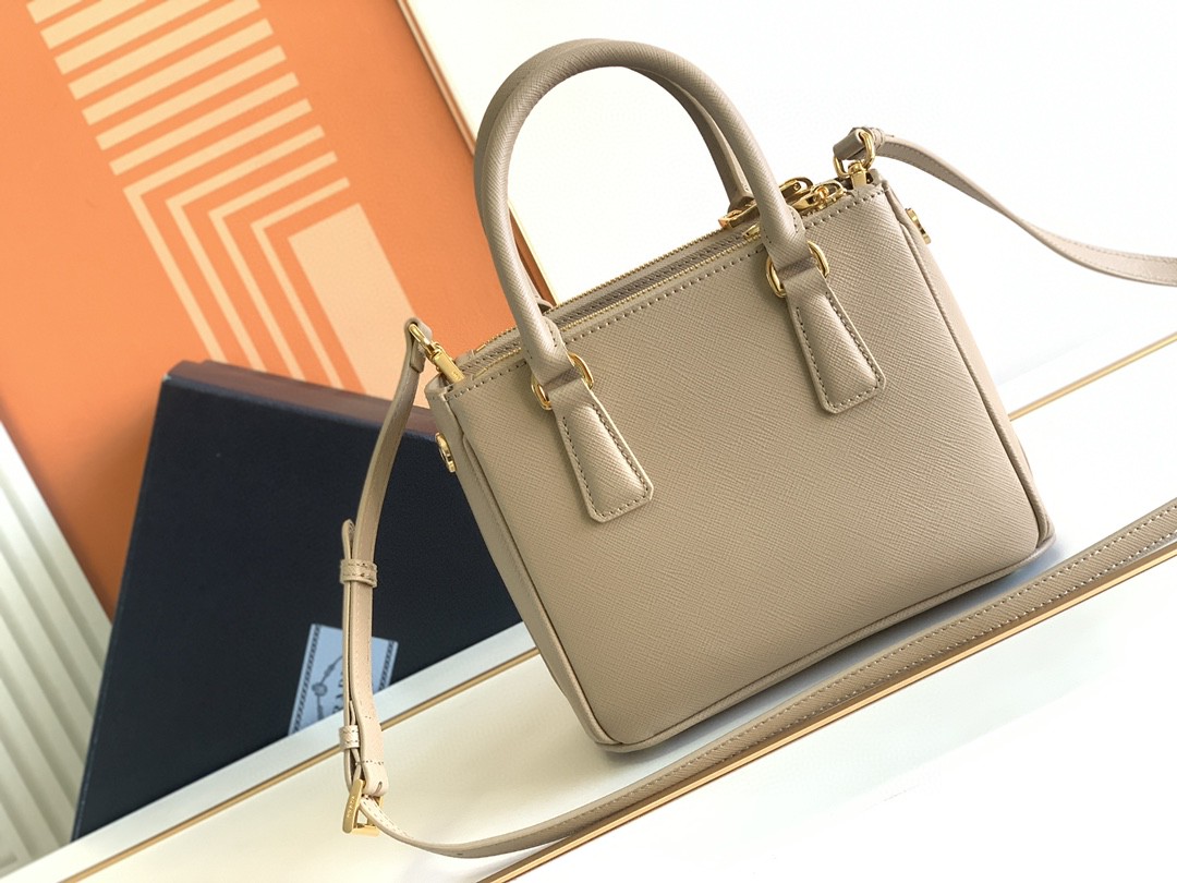 Pra*a Galleria Saffiano Mini Bag White/Beige/Blue/Dark Blue For Women 7.8 in / 20 cm 1BA906_NZV_F0009_V_EOM