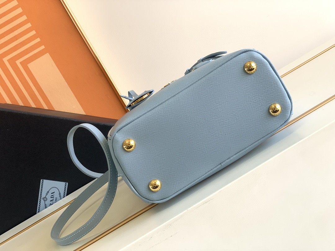 Pra*a Galleria Saffiano Mini Bag White/Beige/Blue/Dark Blue For Women 7.8 in / 20 cm 1BA906_NZV_F0009_V_EOM