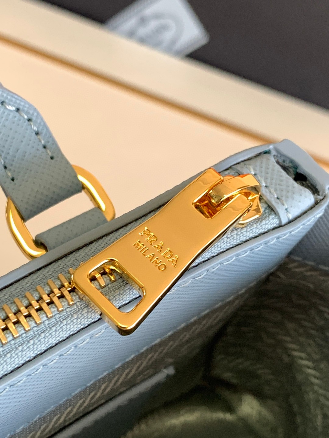 Pra*a Galleria Saffiano Mini Bag White/Beige/Blue/Dark Blue For Women 7.8 in / 20 cm 1BA906_NZV_F0009_V_EOM