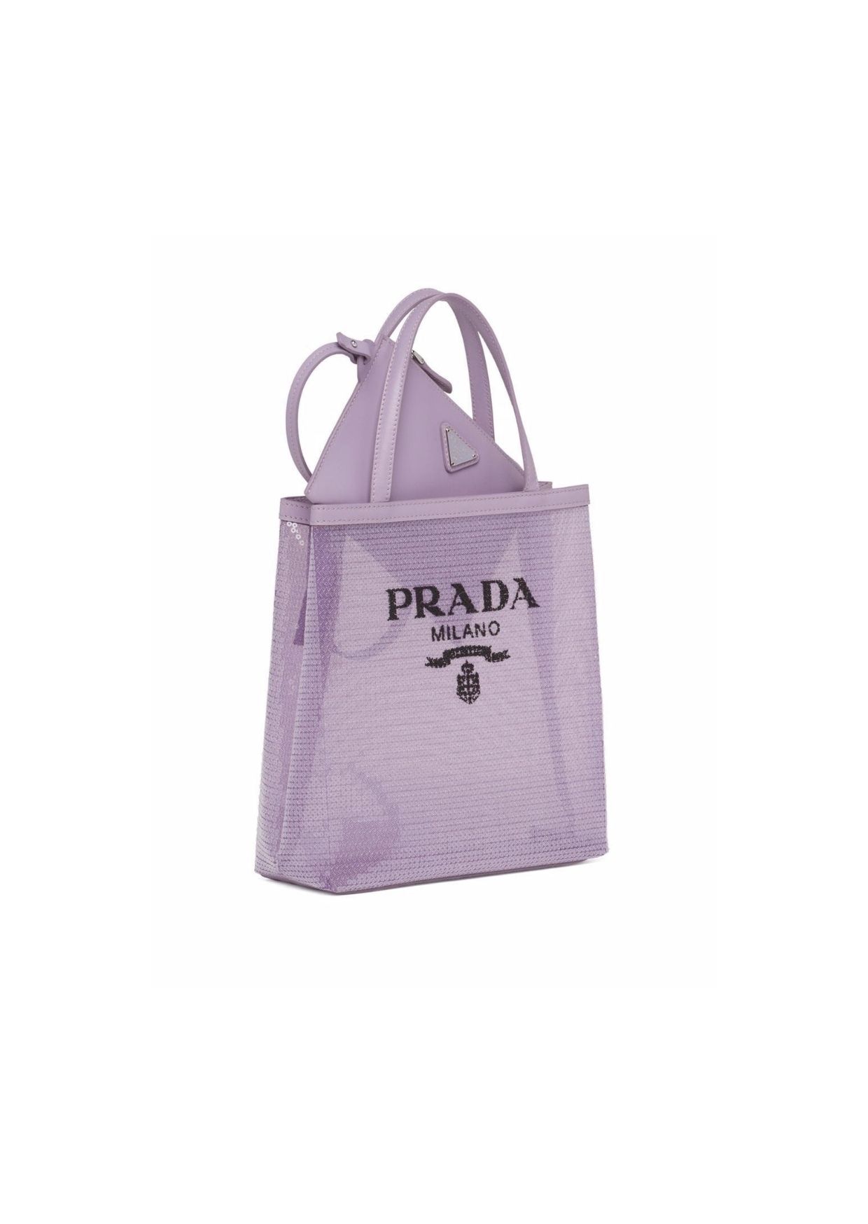 Pra*a Logo-Print Sequin-Embellished Mini Bag Purple For Women 1BG417VOOO2D0A