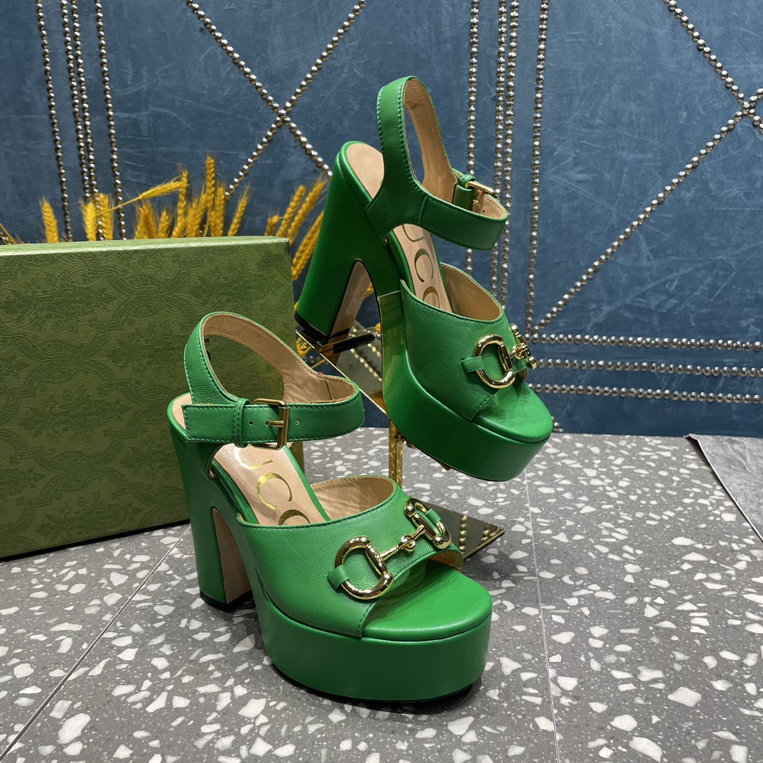 Gvc*1 Platform Sandal With Horsebit Green For Women ‎
