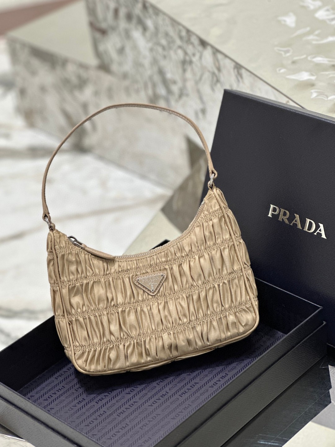 Pra*a Saffiano Mini Bag Pink/Beige/Blue For Women 8.6 in / 22 cm