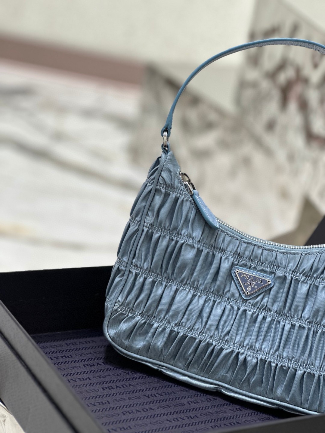 Pra*a Saffiano Mini Bag Pink/Beige/Blue For Women 8.6 in / 22 cm