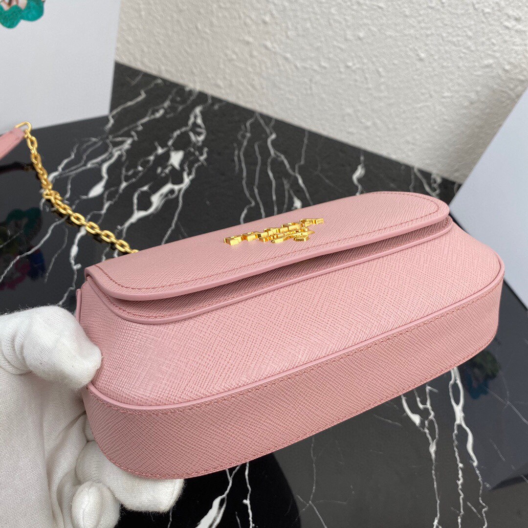Pra*a Shoulder Bag Pink/Yellow/Blue For Women 8.6 in / 22 cm