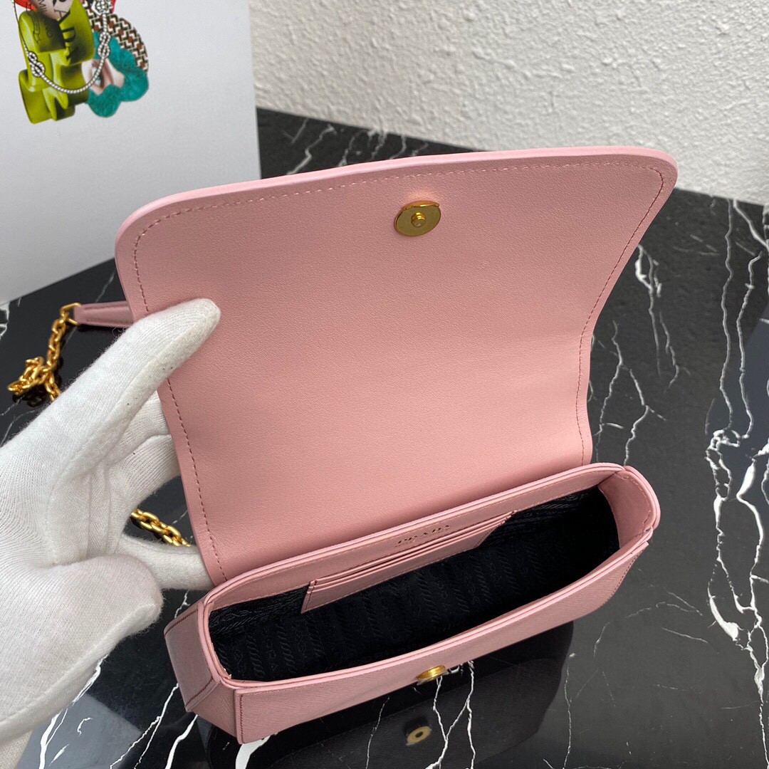 Pra*a Shoulder Bag Pink/Yellow/Blue For Women 8.6 in / 22 cm