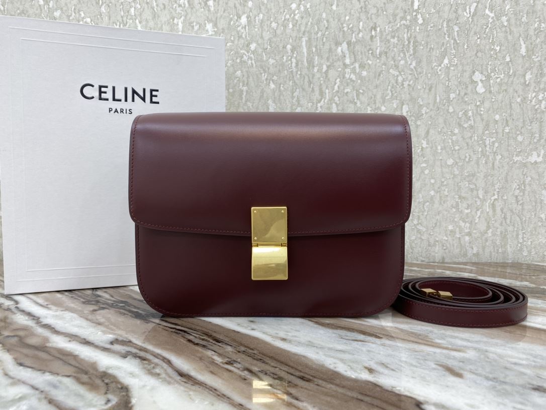 Ce1i*e Teen Classic Bag In Box Black/Brown/Red/Burgundy/Green/Dark Red For Women‎ 7in/18.5cm 192523DLS.38NO