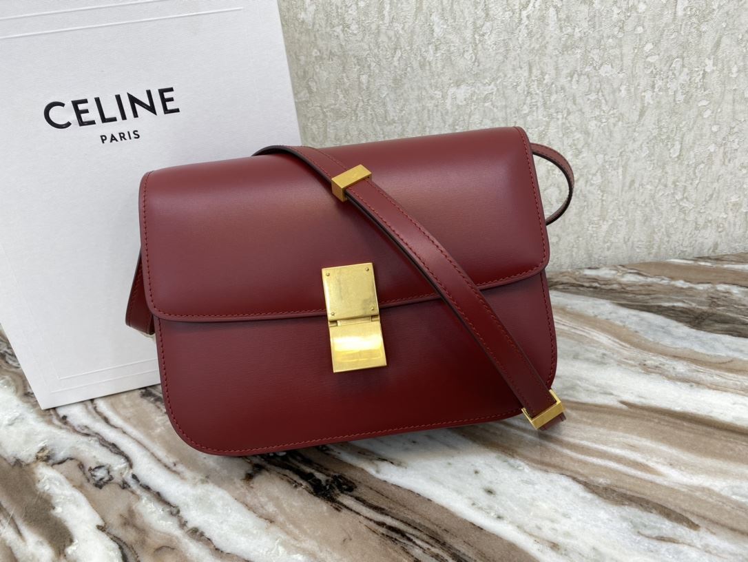Ce1i*e Teen Classic Bag In Box Black/Brown/Red/Burgundy/Green/Dark Red For Women‎ 7in/18.5cm 192523DLS.38NO
