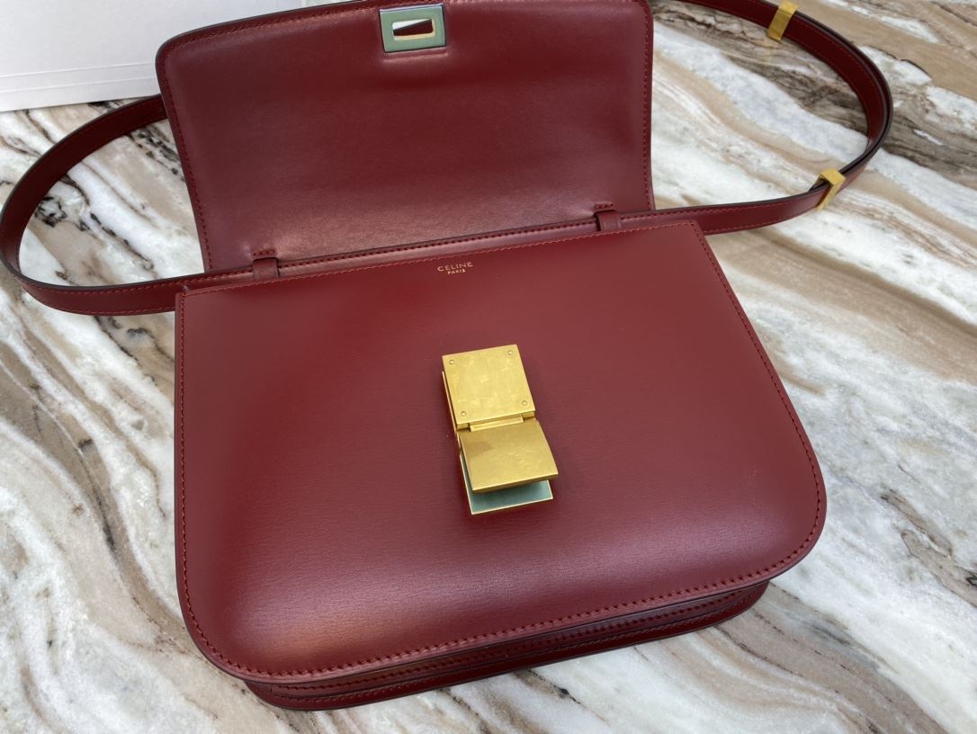 Ce1i*e Teen Classic Bag In Box Black/Brown/Red/Burgundy/Green/Dark Red For Women‎ 7in/18.5cm 192523DLS.38NO