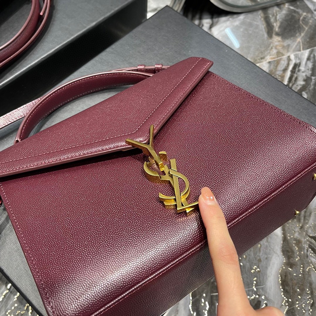 Sa1nt Lau*nt Cassandra Medium Top Handle Bag Black/Burgundy/Green/Grey/Light Yellow For Women‎ 9.6in/24.5cm 6239310SX0W2045