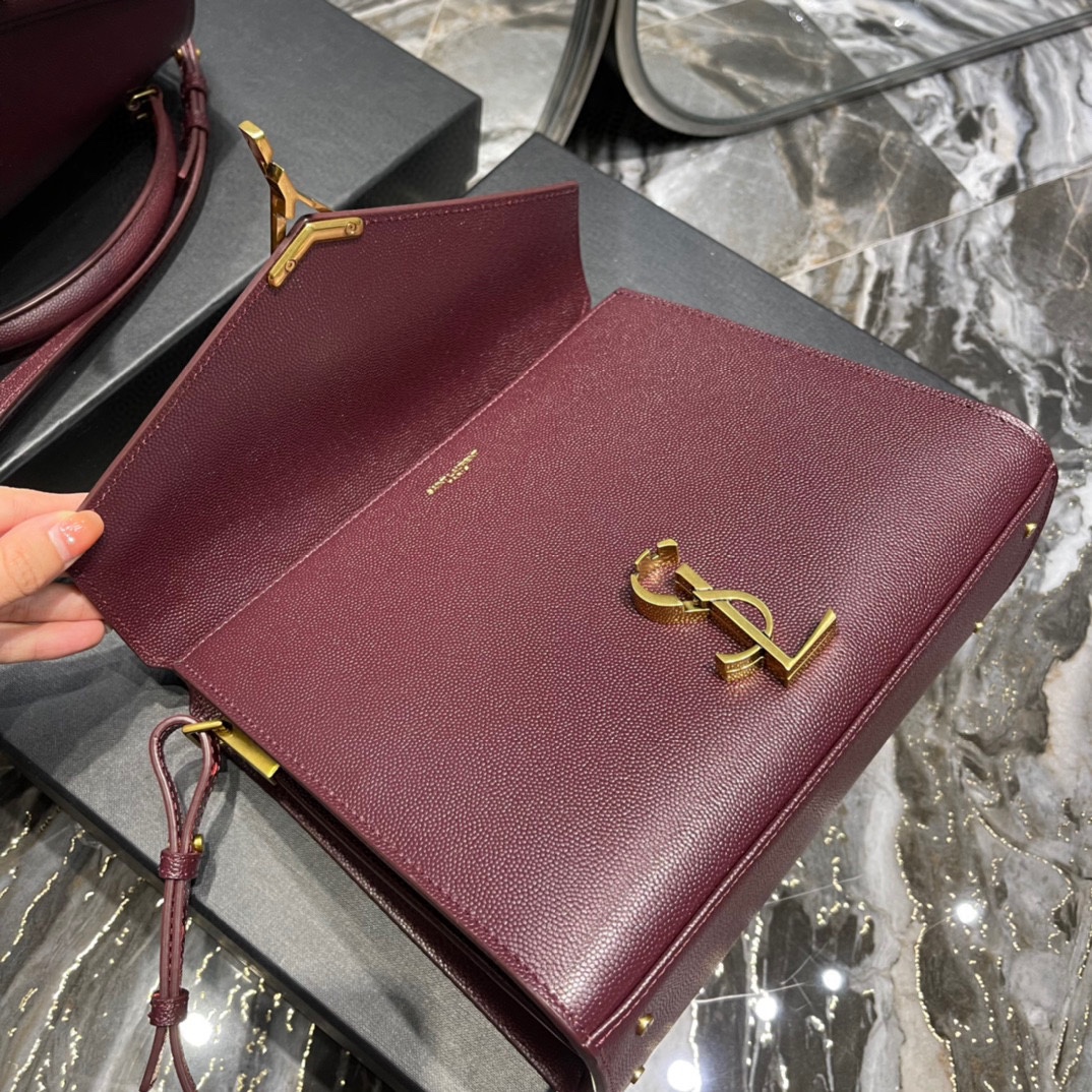 Sa1nt Lau*nt Cassandra Medium Top Handle Bag Black/Burgundy/Green/Grey/Light Yellow For Women‎ 9.6in/24.5cm 6239310SX0W2045