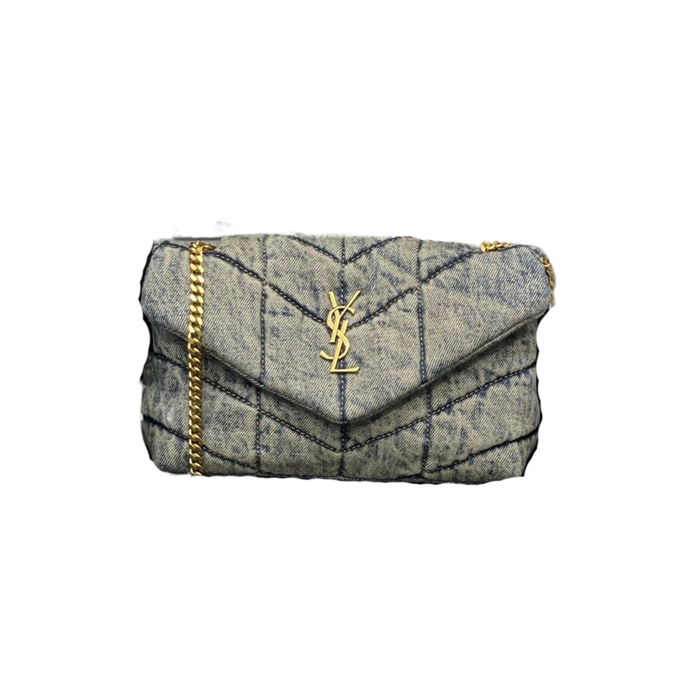 Sa1nt Lau*nt Puffer Toy Bag Grey For Women‎ 9in/23cm