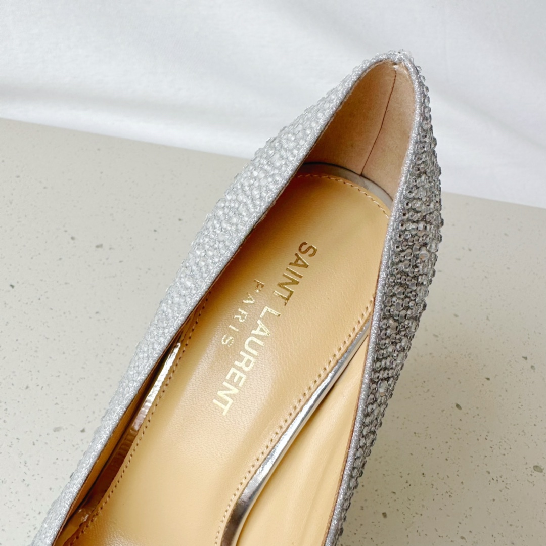Sa1nt Lau*nt Opyum Pumps In Rhinestones Silver For Women