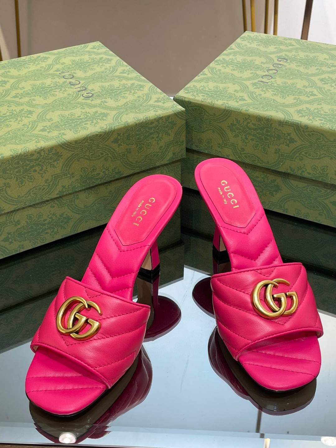Gvc*1 Double G Slide Sandal Pink For Women 674839 BKO00 5752