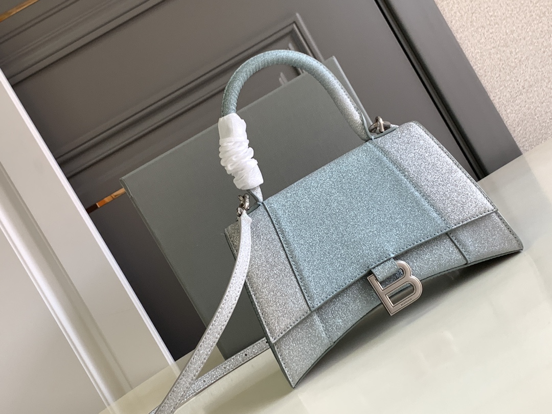 Ba1en*iaga Hourglass Small Handbag In Pink/Blue For Women 9in/23 cm