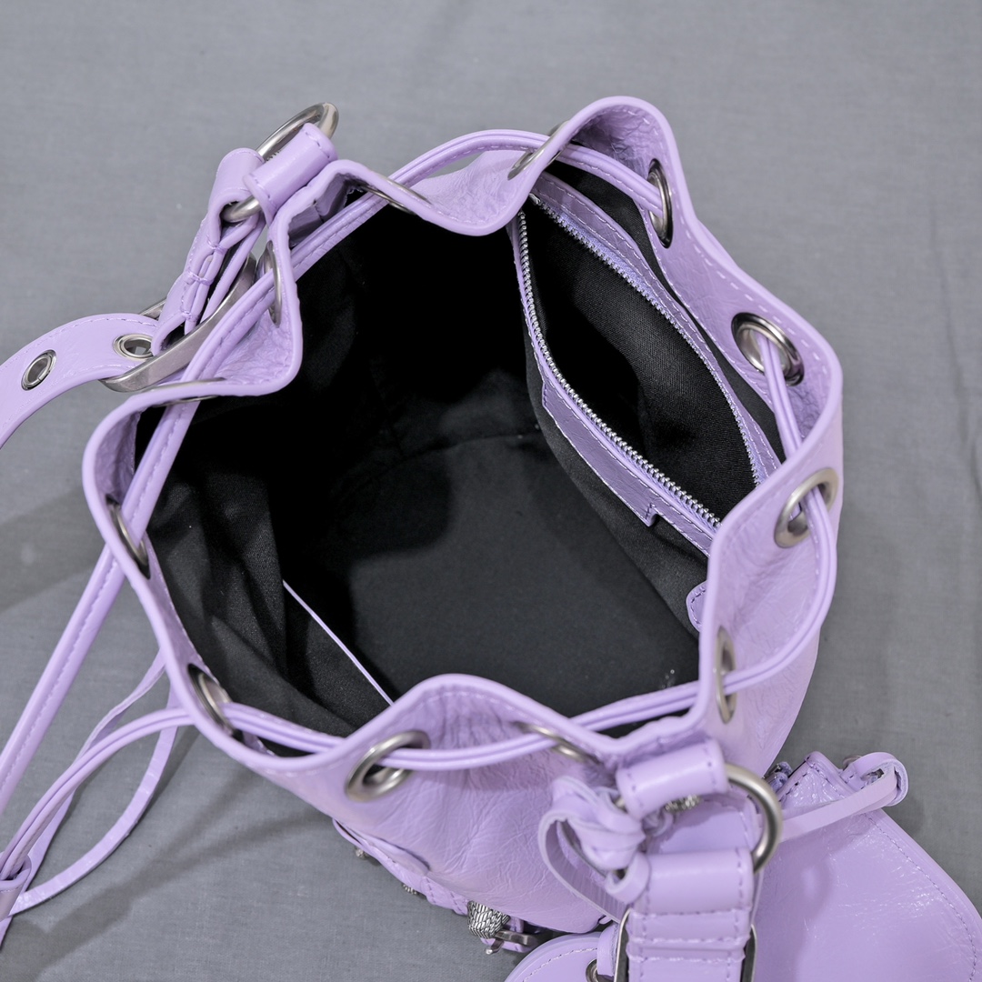 Ba1en*iaga Le Cagole Xs Bucket Bag Purple/Pink/Red/Blue/Green For Women 7.8in/20 cm