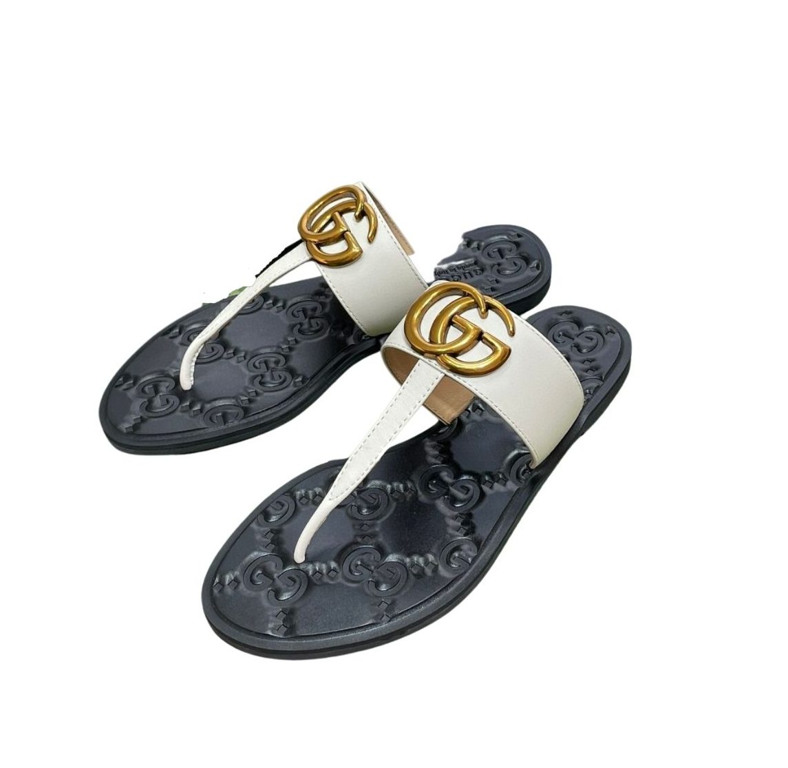 Gvc*1 Thong Sandal With Double G White For Women ‎
