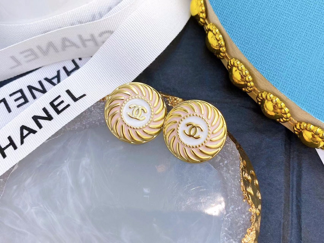 Ch**el Alphabet Earrings Gold For Women