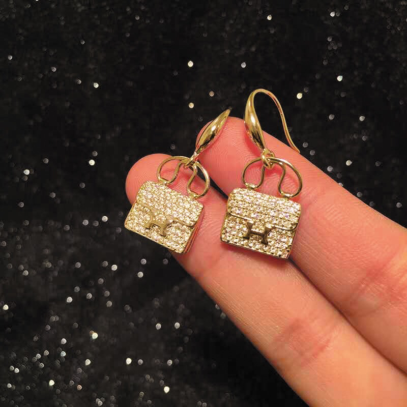 H**me5 Amulettes Constance Earrings Gold Tone For Women