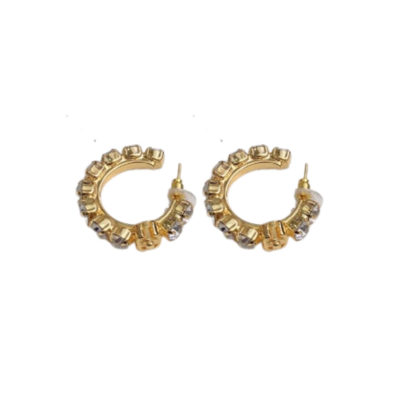 Ch**el C Shape Earrings Gold Tone For Women