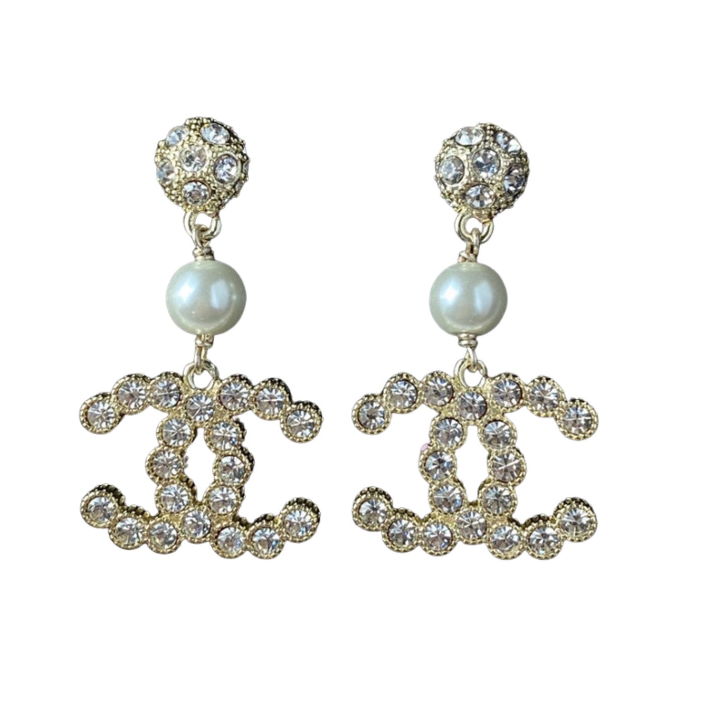 Ch**el Double C Earrings Gold For Women