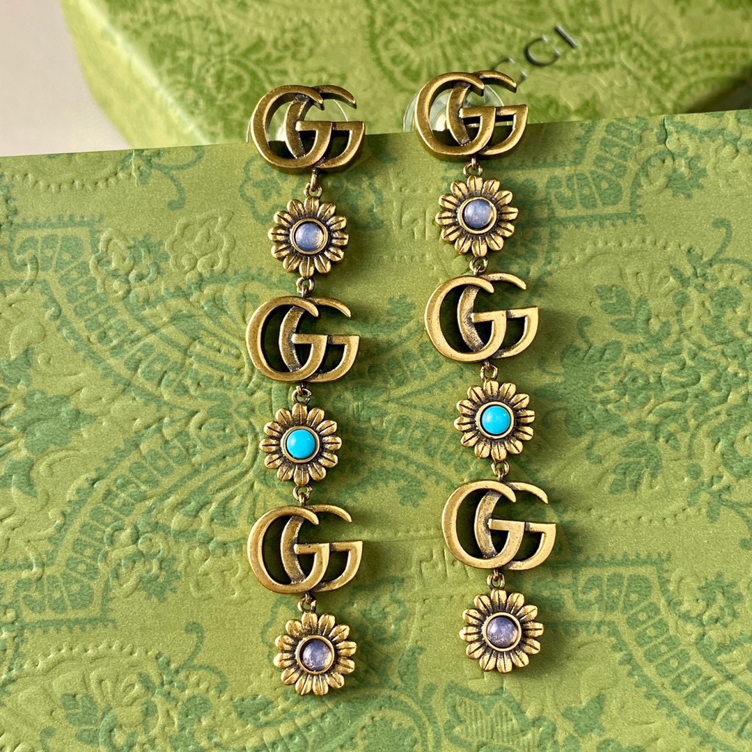 Gvc*1 Double G Earrings Gold For Women