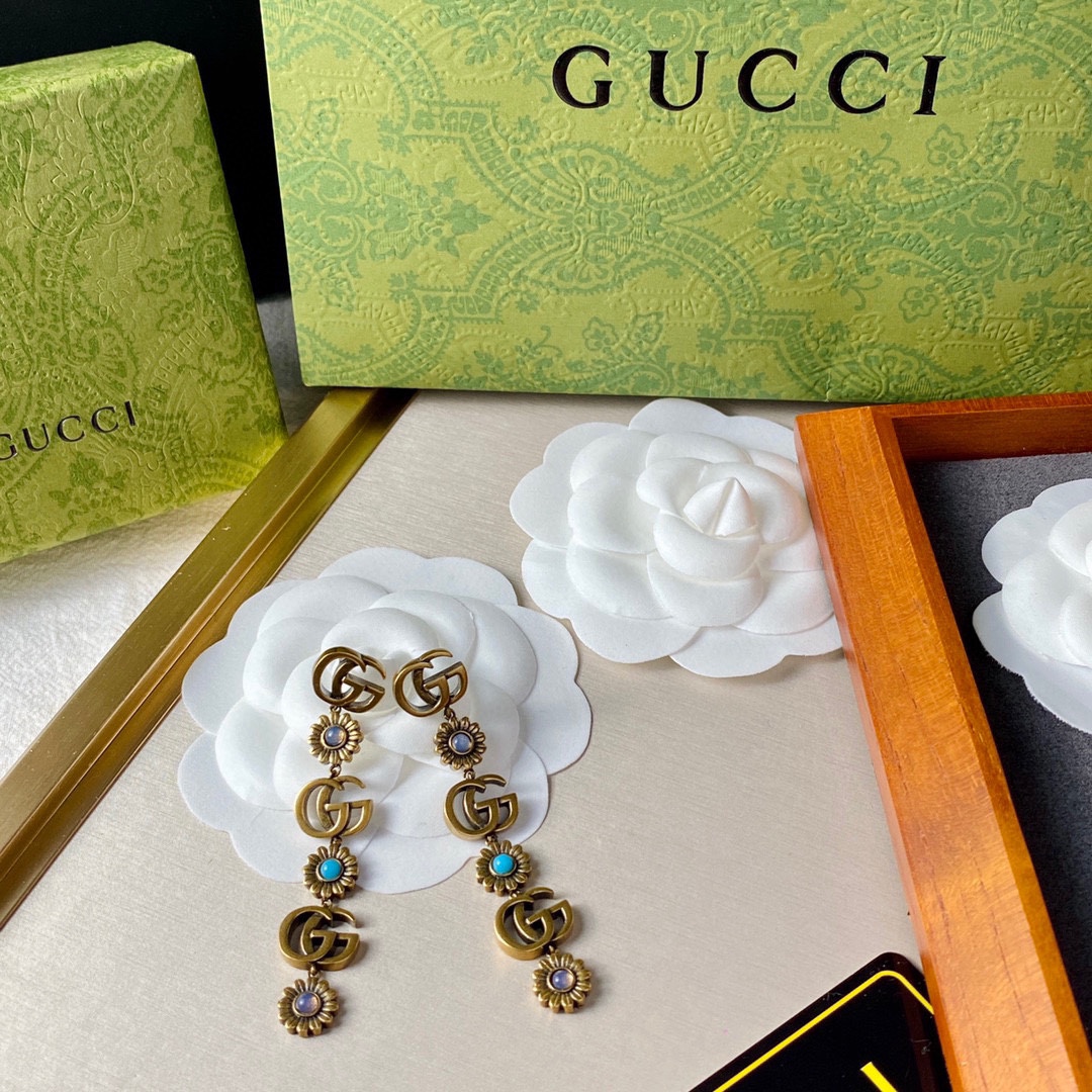 Gvc*1 Double G Earrings Gold For Women